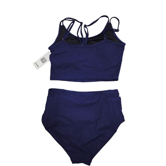 Charmo Womens High-Waisted Bikini Set Strappy Back UPF Protection Size S - Picture 3 of 11